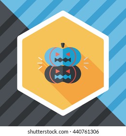 pumpkin monster flat icon with long shadow,eps10