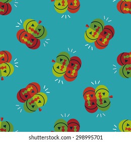 pumpkin monster flat icon,eps10 seamless pattern background