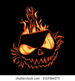 Pumpkin Monster Halloween. Character Design