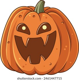 Ilustración vectorial de cabeza de monstruo de calabaza