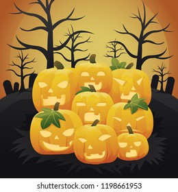 Pumpkin monsters for halloween day