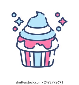 Pumpkin Muffin Filled Color Icon, Vector illustration