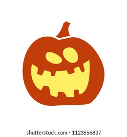 pumpkin with mughead for halloween on a white background
