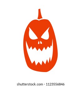 pumpkin with mughead for halloween on a white background