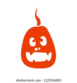 pumpkin with mughead for halloween on a white background