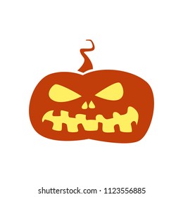 pumpkin with mughead for halloween on a white background