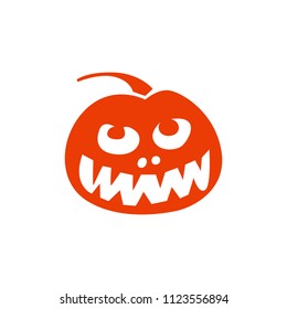 pumpkin with mughead for halloween on a white background