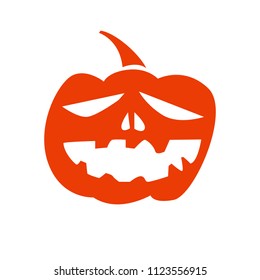 pumpkin with mughead for halloween on a white background