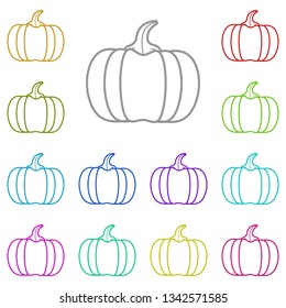 Pumpkin multi color icon. Simple thin line, outline vector of Autumn icons for UI and UX, website or mobile application