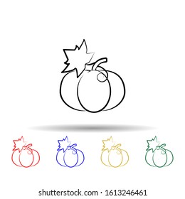 Pumpkin multi color style icon. Simple thin line, outline vector of dia de muertos icons for ui and ux, website or mobile application