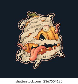 pumpkin mummy cartoon art work