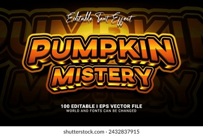calabaza misterio efecto de texto diseño gráfico