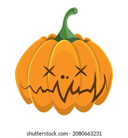 pumpkin not feeling well, halloween element, dead