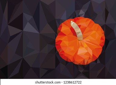 pumpkin on black background low poly