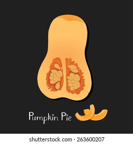 Pumpkin on chalkboard