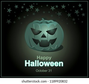 Pumpkin on dark background. Halloween October 31 EPS10
