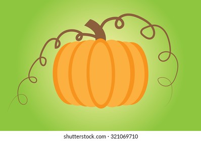 Pumpkin On green background