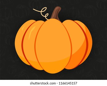 Pumpkin on the hand-draw dark doodle background