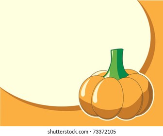 Pumpkin on an orange oval background vector illustration