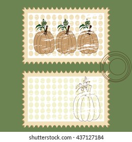 pumpkin on a postage stamp