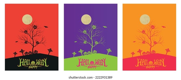 Pumpkin on Scary Tree Happy Halloween