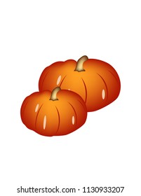 Pumpkin on white background