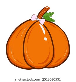 pumpkin on white background, beautiful hand drawn in vector file
