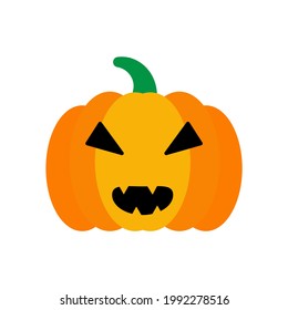 Pumpkin on white background. Halloween concept, trick or treat, October.