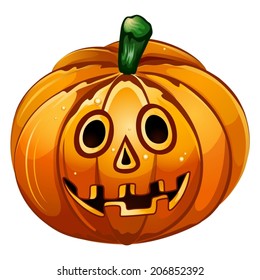 Pumpkin on a white background. Halloween holiday.