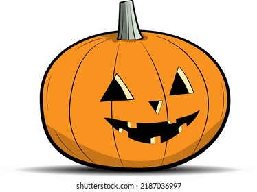 Pumpkin on white background. The Happy Halloween holiday.