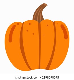 Pumpkin on a white background. Happy Halloween holiday. Vector illustration for design, postcards, banners.