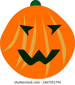 Pumpkin on white background. The main symbol of the Happy Halloween holiday.