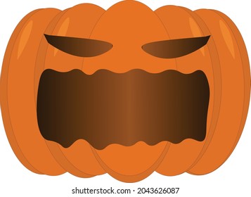 pumpkin on white background. Orange pumpkin for the holiday Halloween. Illustration Vector.