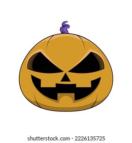 Pumpkin on white background. Pumpkin with smile for your design for the holiday Halloween