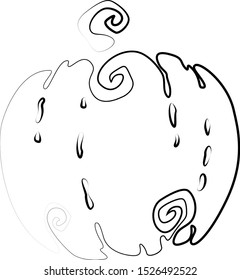 Pumpkin on white background. Vector illustration.