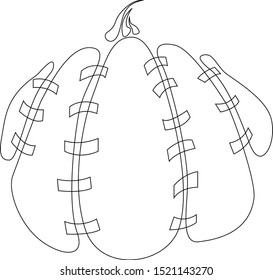 Pumpkin on white backroad. Vector illustration.