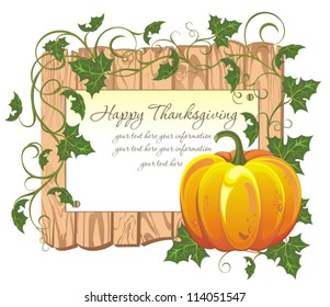 Pumpkin on the wooden background.