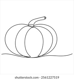 Pumpkin one line continuous single line art drawing outline design illustration