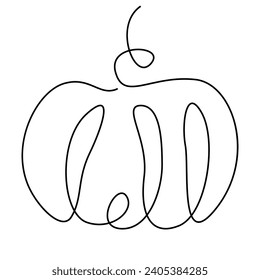 Calabaza en un estilo de doodle de línea. Vector aislado.