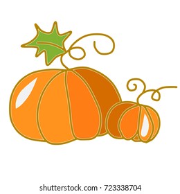 Pumpkin orange autumn with leaves october