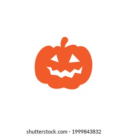 Pumpkin orange silhouette vector on a white background
