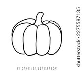 pumpkin outline cartoon vector illustration