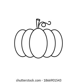 Pumpkin outline icon. Food, outline vector illustration.
