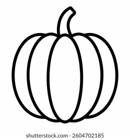 Pumpkin outline icon on white background