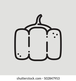 Pumpkin Outline Icon Thanksgiving Day