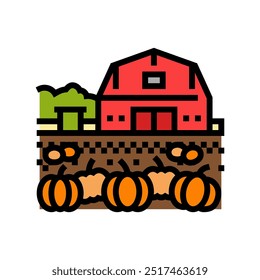 pumpkin patch autumn color icon vector. pumpkin patch autumn sign. isolated symbol illustration