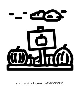 pumpkin patch autumn line icon vector. pumpkin patch autumn sign. isolated contour symbol black illustration