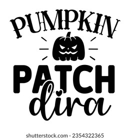 dira de parche de calabaza, Halloween cita archivos de corte SVG Diseño