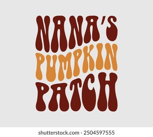 Parche de calabaza de Nana, camiseta de otoño, camiseta divertida de Acción de Gracias de otoño Diseño de camiseta de calabaza, diseño de otoño, Diseños de calabaza