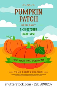 Pumpkin Patch Invitation Poster Vector Design Stock Vector (Royalty ...